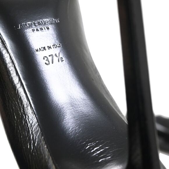 Saint Laurent Thorn Lace Up Pointed Toe Pumps in Black Leather - Picture 7 of 7